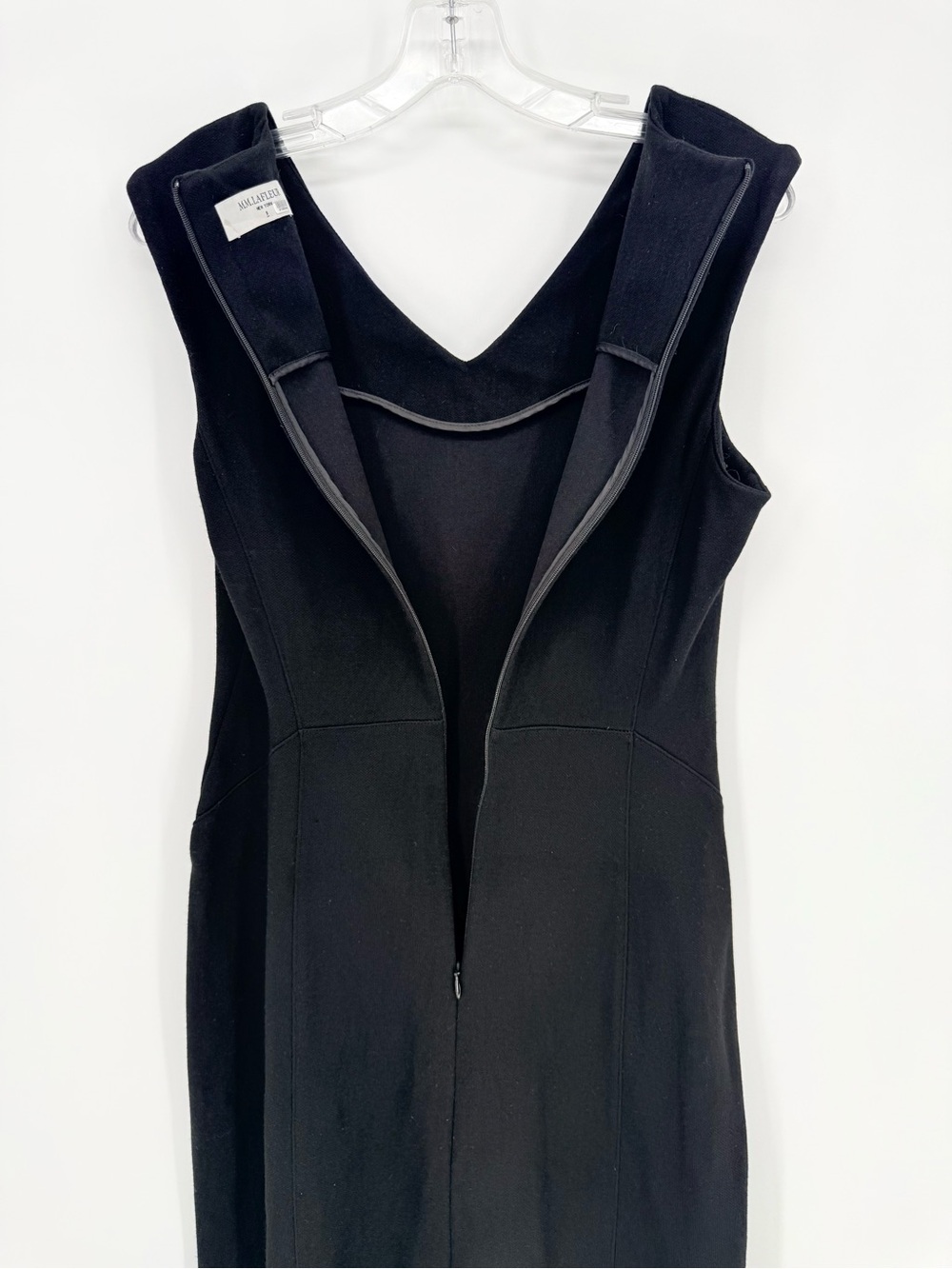 MM LaFleur The Evelyn Dress 8 Black Textured Ponte Quiet Luxury Corporate Core - Picture 7 of 12